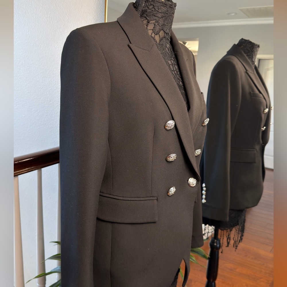 Veronica Beard Black Double-Breasted Blazer - Picture 2 of 5